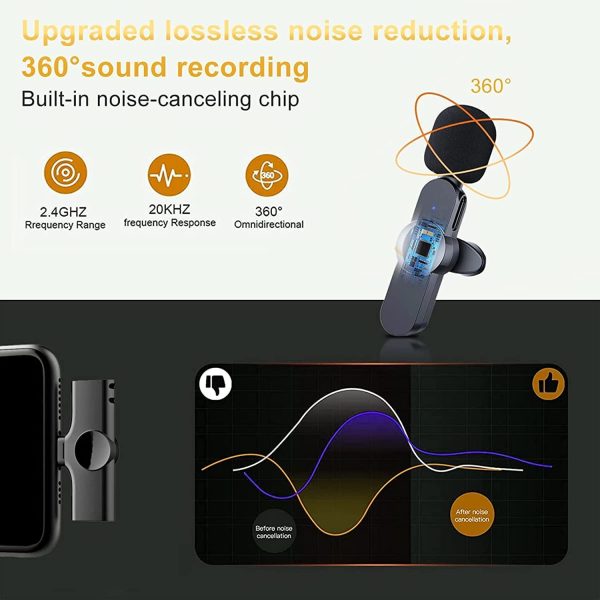 Wireless Noise Reduction Microphone for Type C Android Mobile Phones